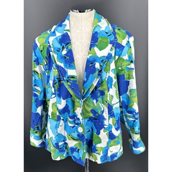 Lavender & Honey Blazer Womens Sz 3X Spring Garden Floral Work Office Easter - Picture 1 of 7